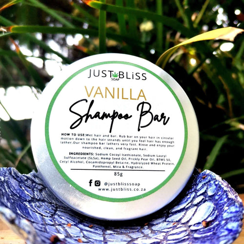 JUSTBLISS: SHAMPOO BAR in tin: vanilla
