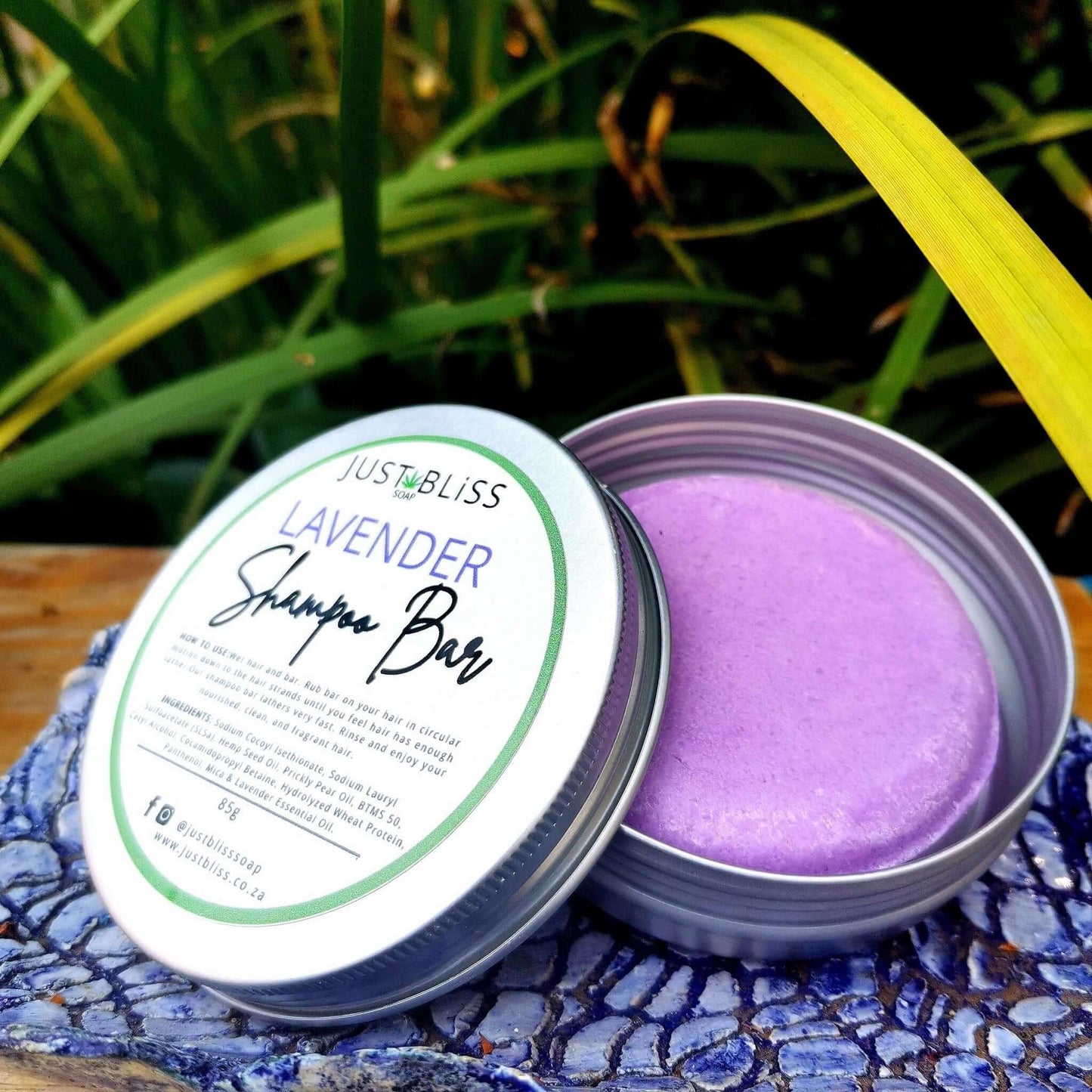 JUSTBLISS: SHAMPOO BAR in tin: lavender