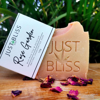 JUSTBLISS: SOAP BAR: rose garden with rose clay and geranium