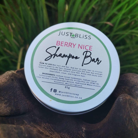 JUSTBLISS: SHAMPOO BAR in tin: berry nice