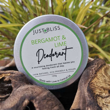 Load image into Gallery viewer, JUSTBLISS: DEODORANT: bergamot and lime
