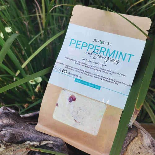 JUSTBLISS: FOOT SOAK: peppermint and lemongrass