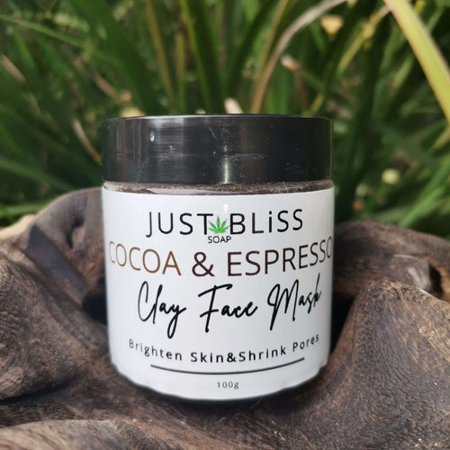JUSTBLISS: clay face mask: cocoa and espresso