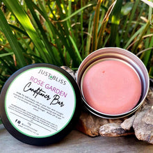Load image into Gallery viewer, JUSTBLISS: HAIR CONDITIONER BAR: rose garden (geranium) (in tin)
