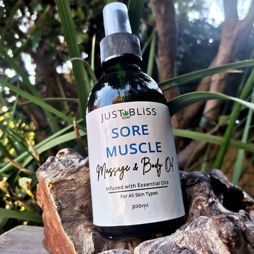 JUSTBLISS: body oil: sore muscles massage and body oil