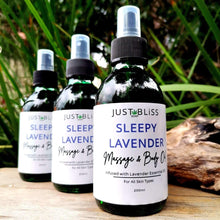 Load image into Gallery viewer, JUSTBLISS: body oil: sleepy lavender massage and body oil
