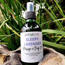 Load image into Gallery viewer, JUSTBLISS: body oil: sleepy lavender massage and body oil 

