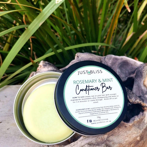 JUSTBLISS: HAIR CONDITIONER BAR: Rosemary & Mint (In Tin)