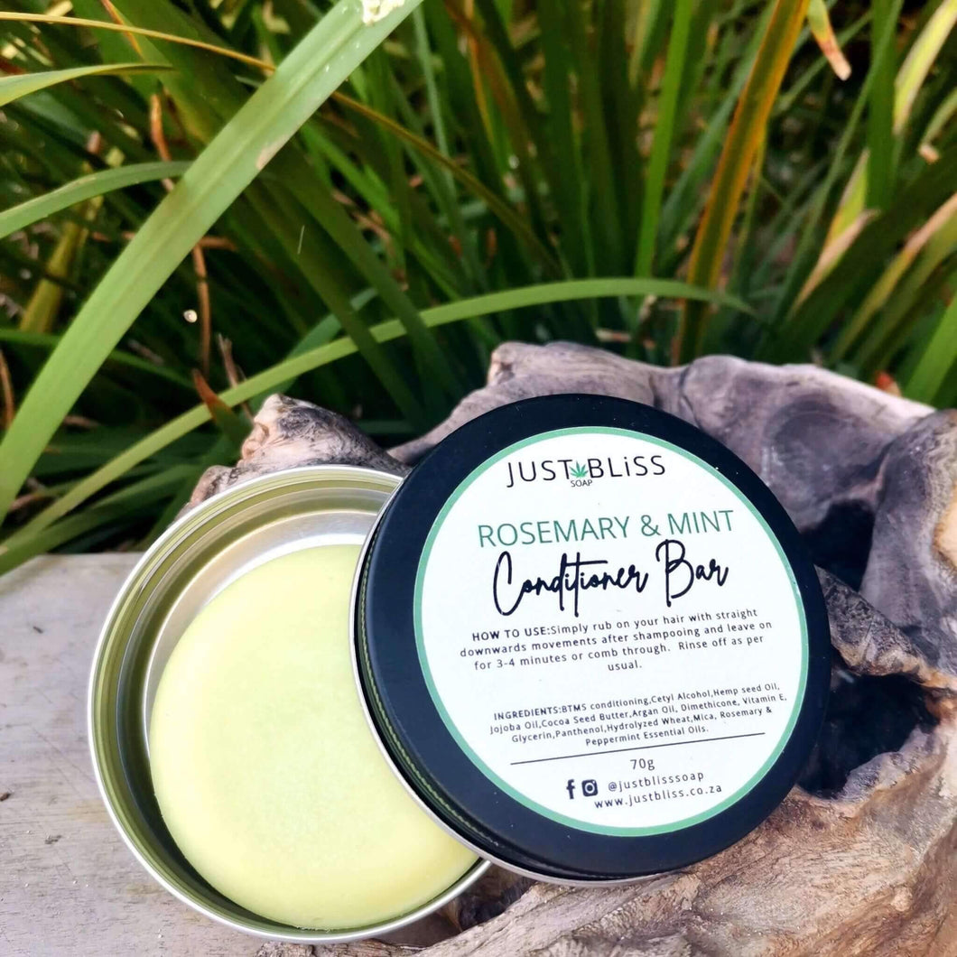 HAIR CONDITIONER BAR: Rosemary & Mint (In Tin)