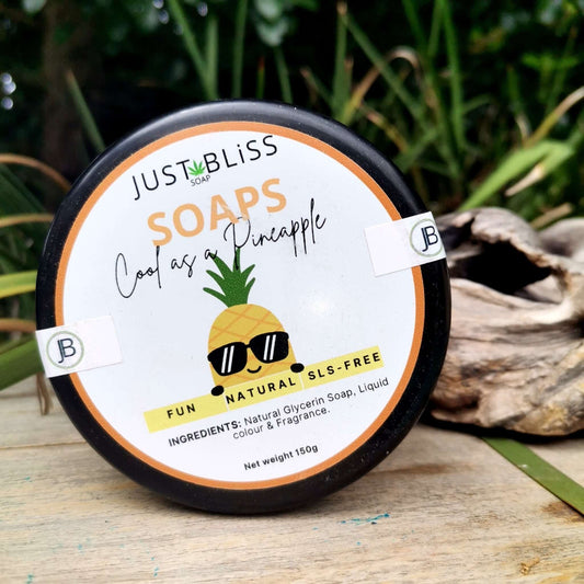 JUSTBLISS: SOAP BAR: Cool as a Pineapple Soaps in a Jar (Glycerine)