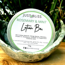Load image into Gallery viewer, JUSTBLISS: LOTION BAR: ROSEMARY &amp; MINT
