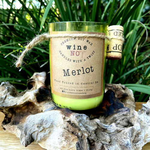 SOY WAX CANDLES: Recycled wine botte: Merlot