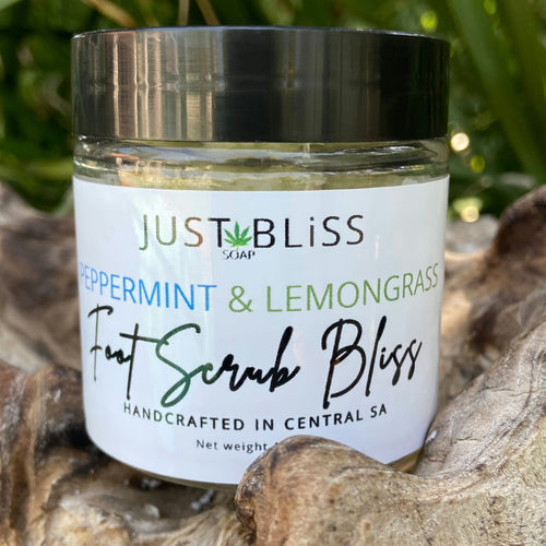JUSTBLISS: FOOT SCRUB: peppermint and lemongrass