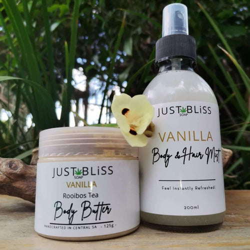 JUSTBLISS: COMBO BODY BUTTER AND MIST: vanilla