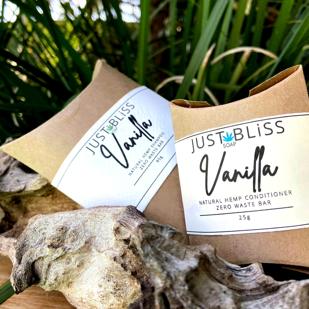 JUSTBLISS: combo shampoo and conditioner bar: VANILLA (REFILL)