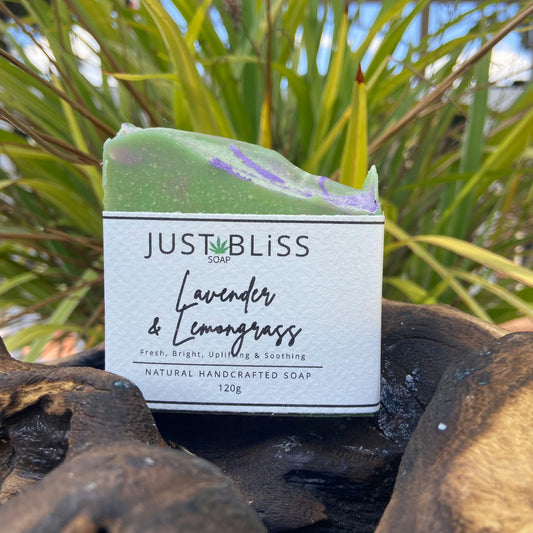 JUSTBLISS: SOAP BAR: lavender and lemongrass with clay