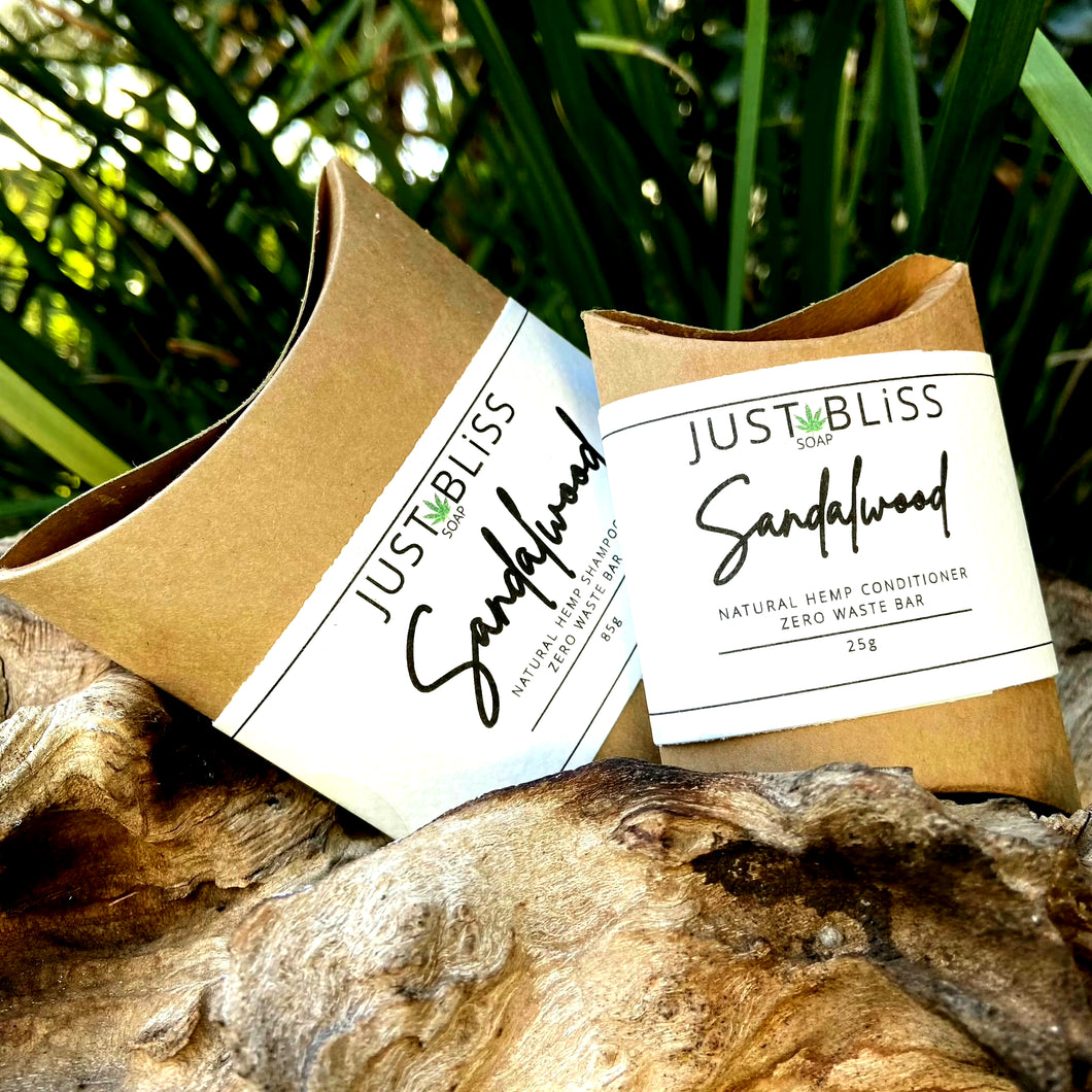 JUSTBLISS: SHAMPOO BAR & CONDITIONER COMBO: Sandalwood (Refill)