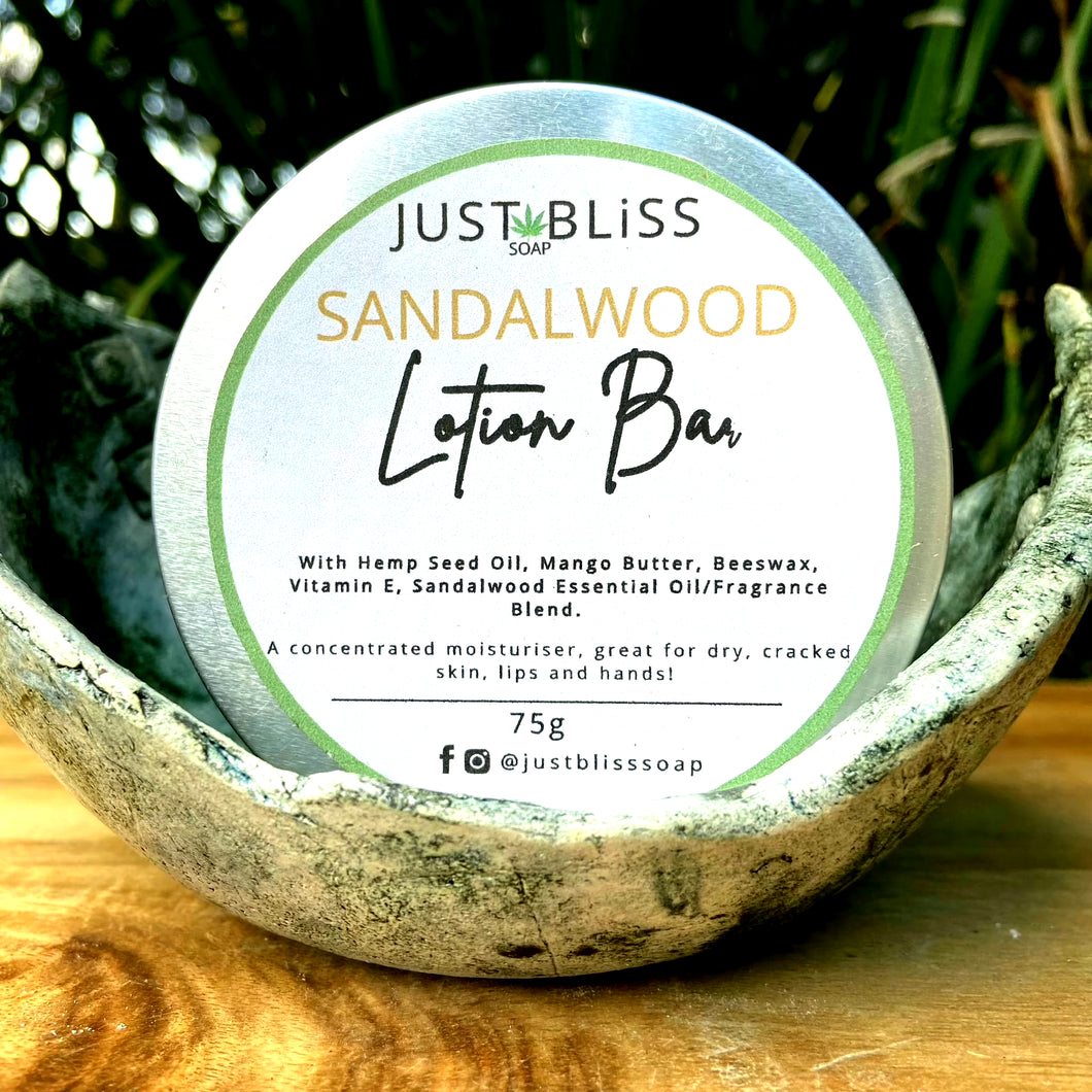 JUSTBLISS: LOTION BAR: SANDALWOOD