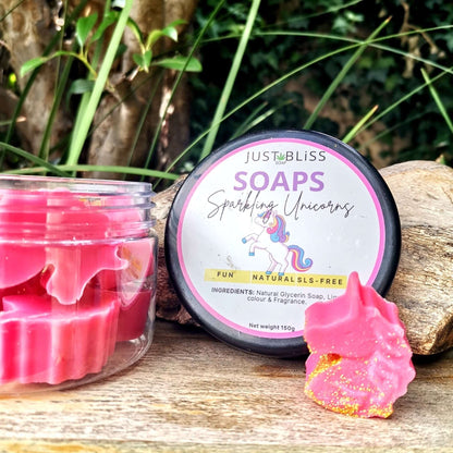 JUSTBLISS: SOAP BAR: Sparkling Unicorns in a Jar (Glycerine) 